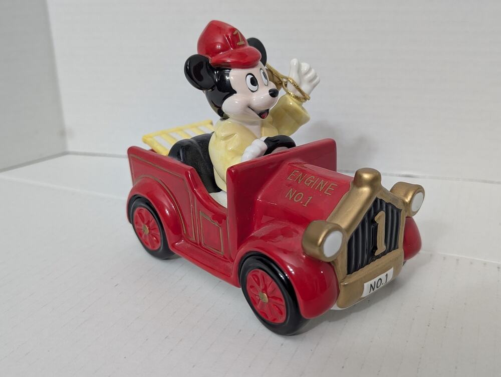 Vintage Schmid Mickey Mouse Fireman Music Box Chariots of Fire No Box As Shown